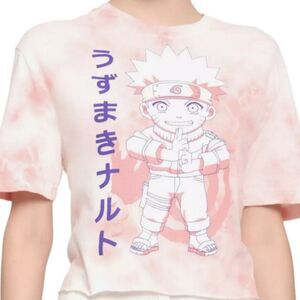 Naruto Peach Tie-Dye Girls Crop T-Shirt